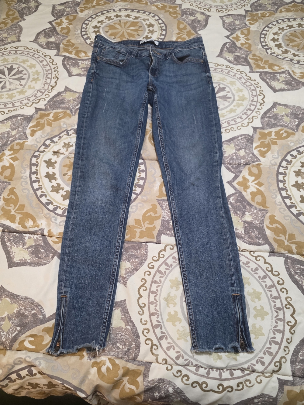 Zara Skinny Ankle Jeans in Dark Blue Wash